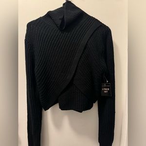 Almost famous crochet crop top and skirt size large nwt